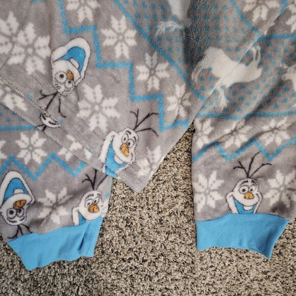 Disney's Olaf Fleece Pajama Pants Bottoms Cuffed Leg Blue Women’s L-XL - Picture 3 of 5